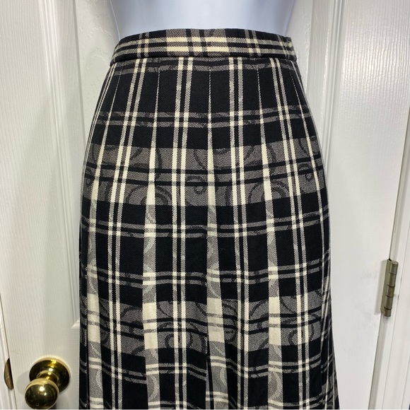 PENDLETON Plaid Swirl Tartan Wool Pleated Midi Skirt - Picture 2 of 6